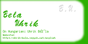 bela uhrik business card